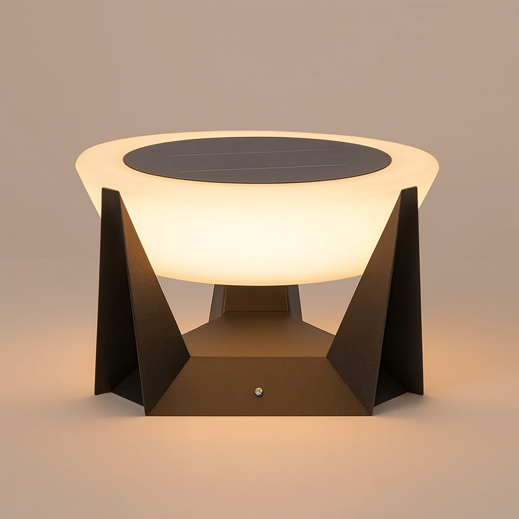 Lumozae™ Solar Patio Lamp – Moderne Solar-Terrassenleuchte aus Edelstahl & Glas