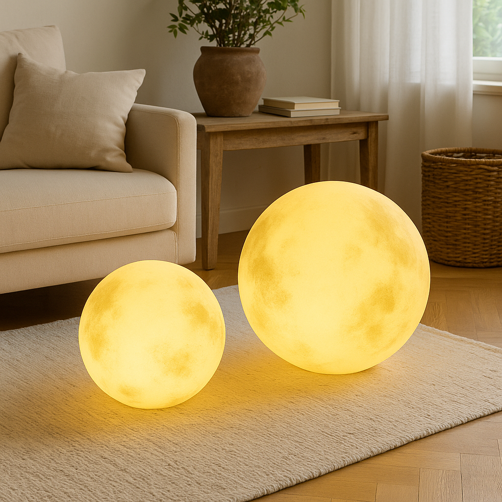 Solvyn™ Spherical Solar Garden Moon Lamp – Kugelförmige Solar-Gartenleuchte in Mondoptik
