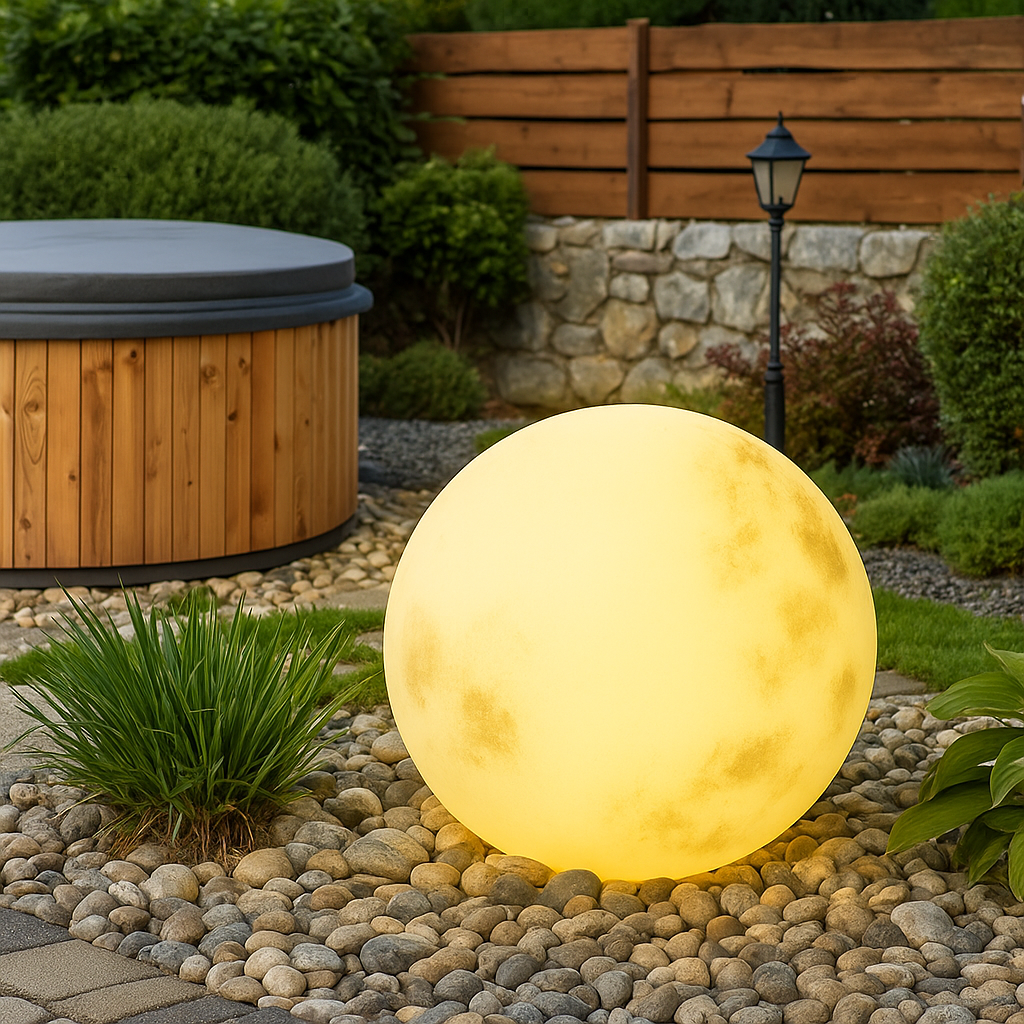 Solvyn™ Spherical Solar Garden Moon Lamp – Kugelförmige Solar-Gartenleuchte in Mondoptik