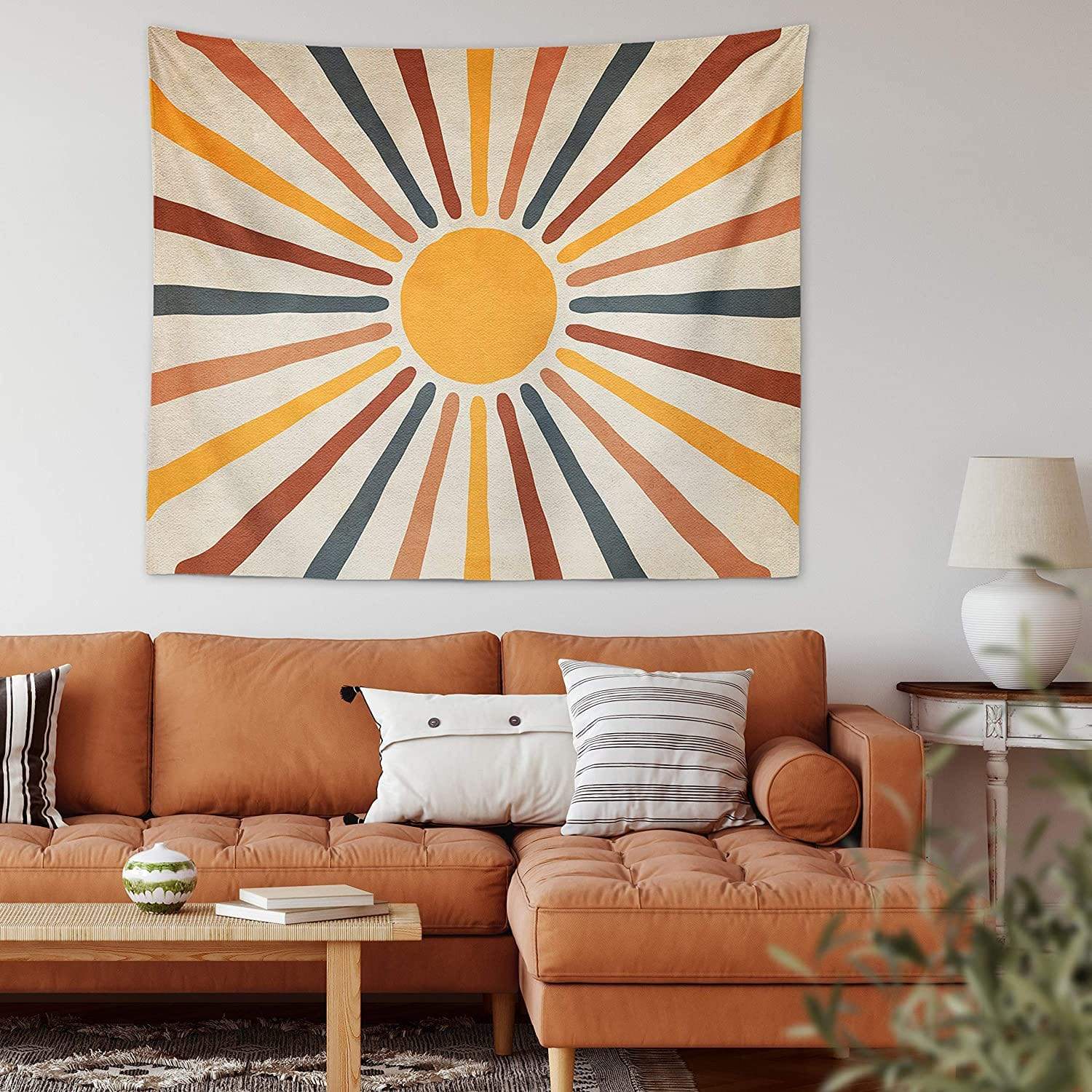 SunbeamWeave™ – Boho Wandteppich mit Sonnenmotiv für warme Wohnatmosphäre