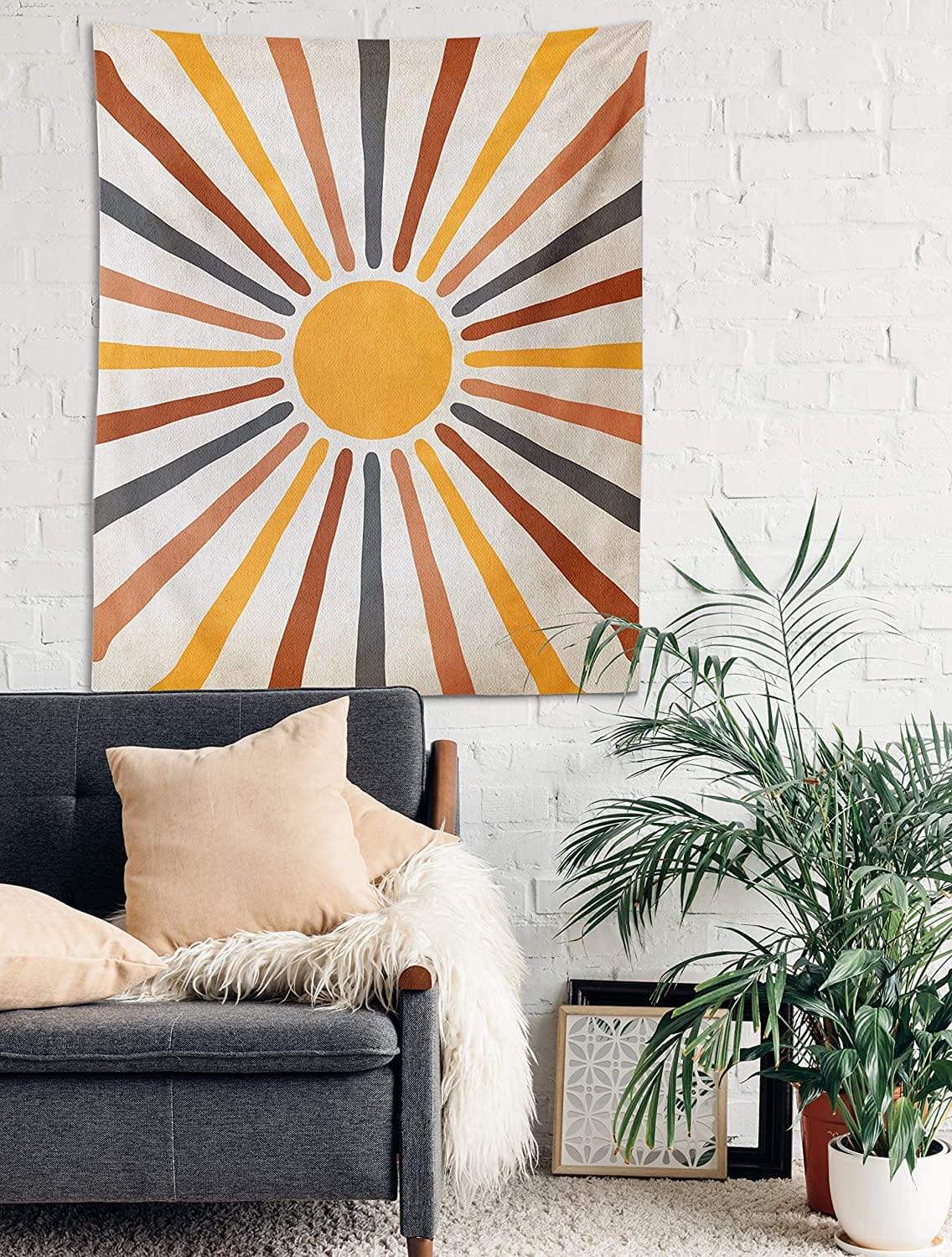 SunbeamWeave™ – Boho Wandteppich mit Sonnenmotiv für warme Wohnatmosphäre