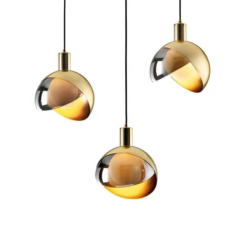 GoldenShine™ Pendelleuchte – Elegante Glas-Hängelampe mit goldenem Rahmen im skandinavischen Design (E27)