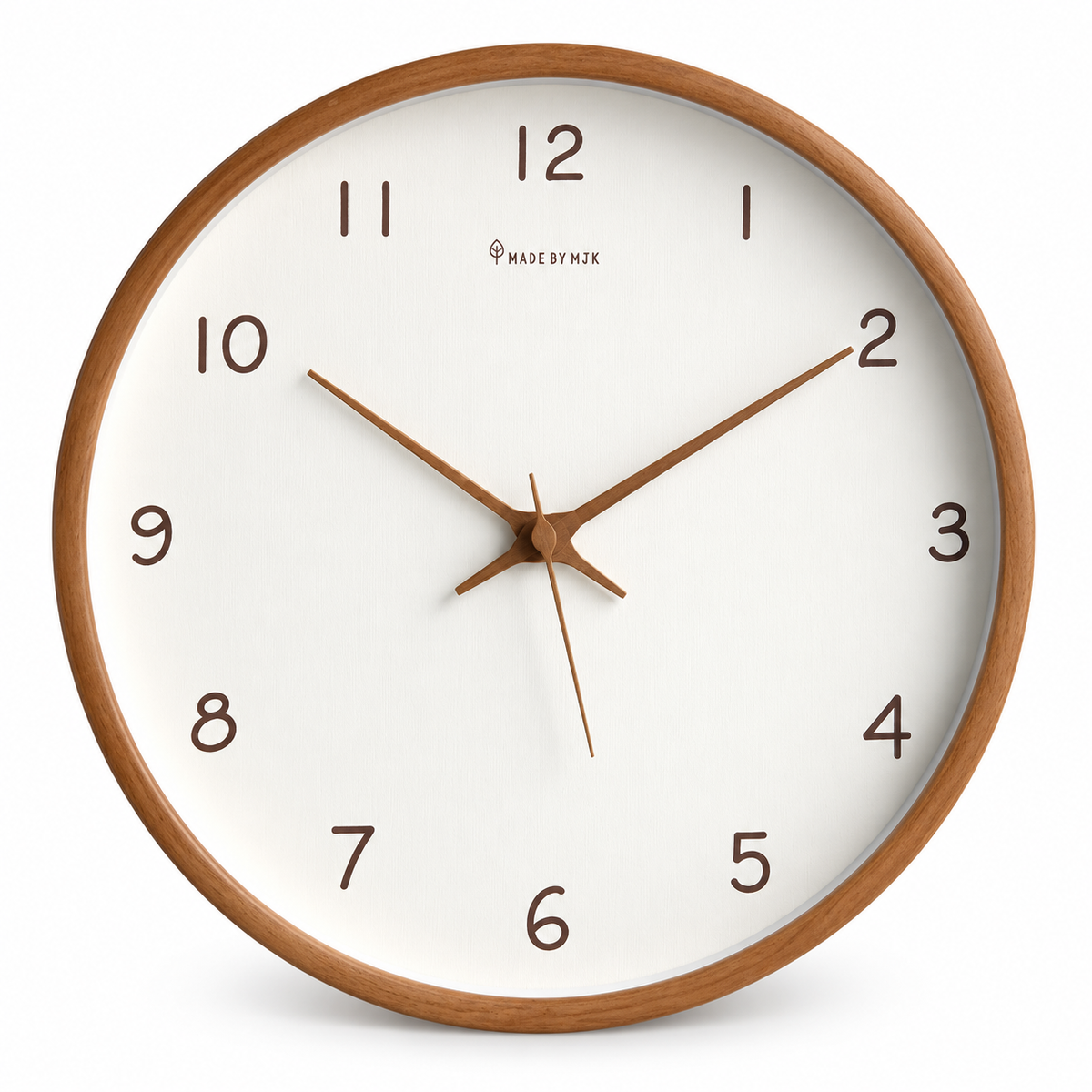 TimberClock™ – Runde Analoge Wanduhr aus Massivholz, Naturdesign, 30 cm - Less Goods