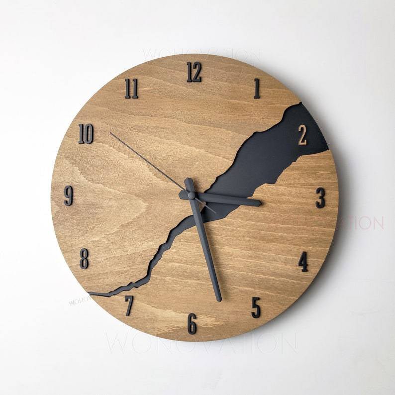 TimberCraft™ – Moderne Holz-Wanduhr im minimalistischen Design | 30 cm