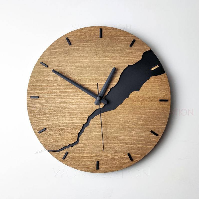 TimberCraft™ – Moderne Holz-Wanduhr im minimalistischen Design | 30 cm