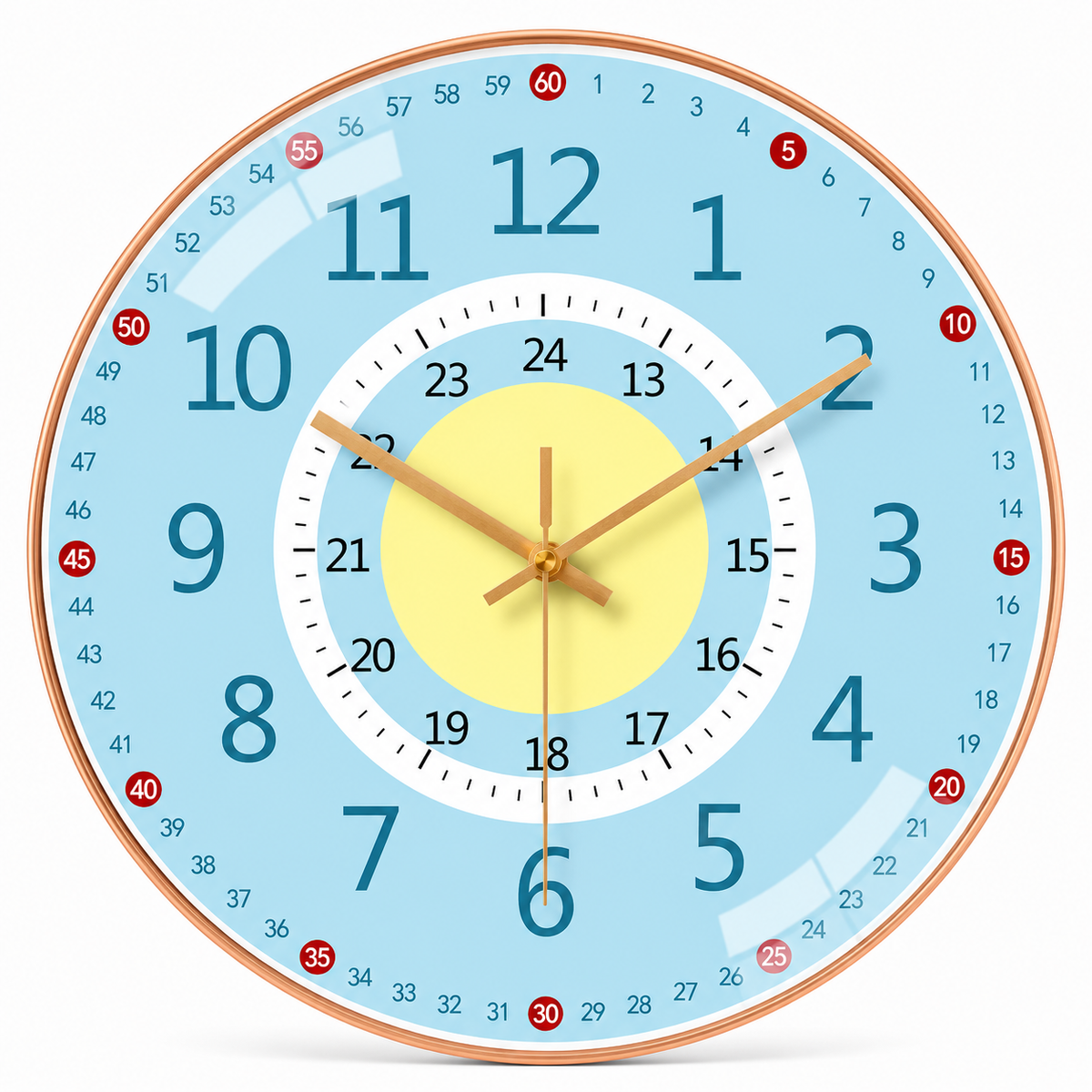TimeMate™ – Bunte Kinder-Wanduhr zum Zeitlernen | 20 cm | Geräuschlos & Einfache Installation