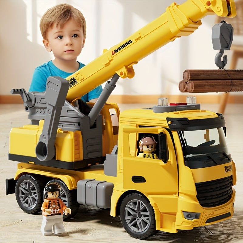 CraneMaster™ – Baustellen-Kranwagen mit Licht, Sound & beweglichem Kranarm für Kinder