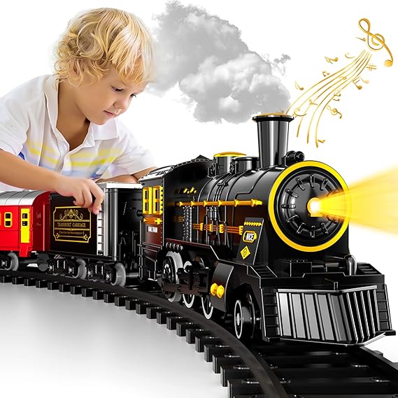 TrackMaster Pro™ – Elektrische Eisenbahn für Kinder | Batteriebetriebener Zug mit Sound & Schnellaufbau-Gleisset