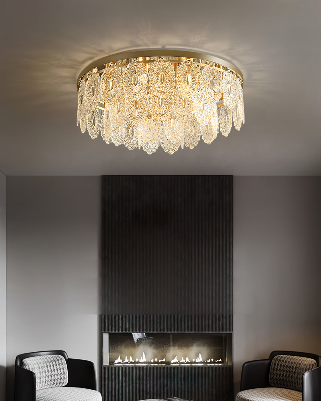 TrillionAura™ Deckenleuchte – Elegante Kupfer-Glas-Deckenlampe für stilvolle Wohnräume