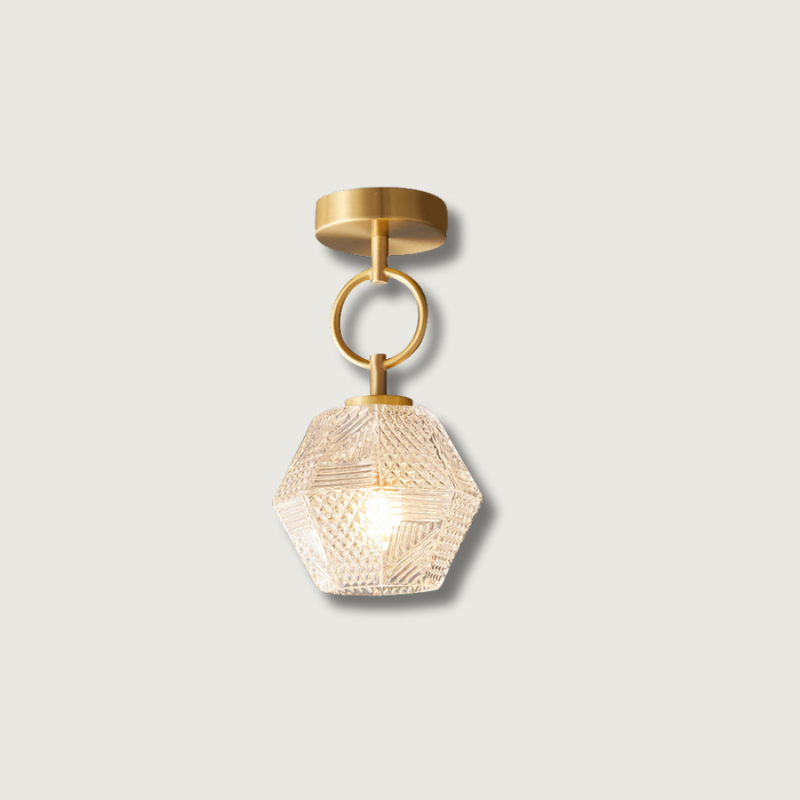 CrystalFlare™ Deckenleuchte – Elegante Art-Deco Designlampe aus Messing & Glas