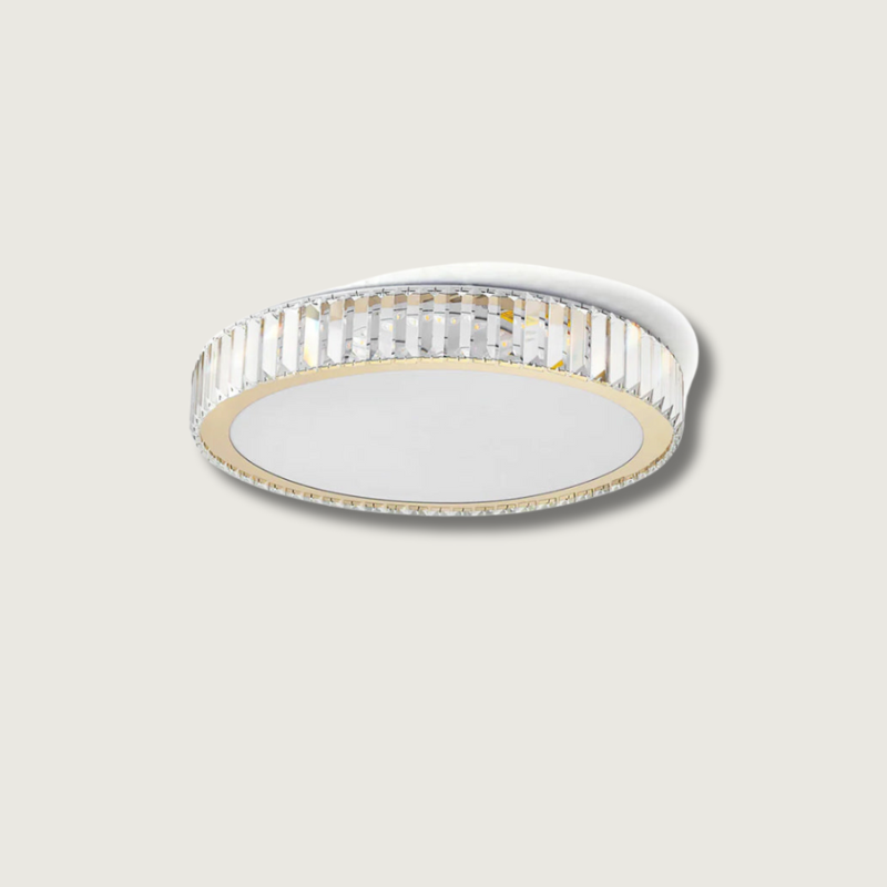 LuxeCrystalAura™ Deckenleuchte – Elegante LED-Kristalllampe mit Gold-Finish