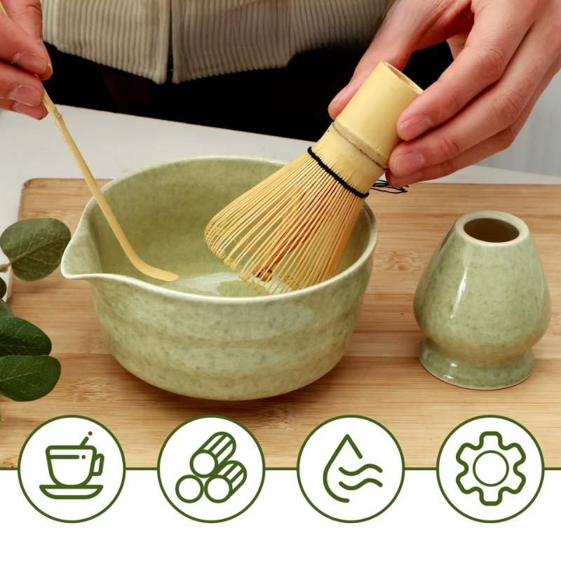 MatchaZen™ Matcha Set – Komplett-Set für authentische Matcha-Zubereitung mit Schale, Bambusbesen & Löffel