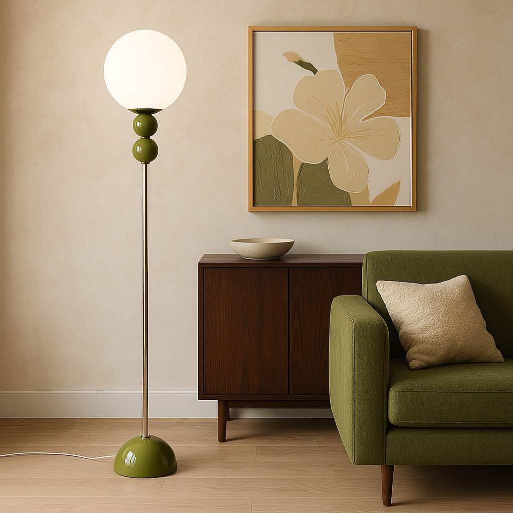 Brivon™ Minimalist Elegance Floor Lamp – Design-Stehlampe mit Opalglas im Mid-Century-Stil