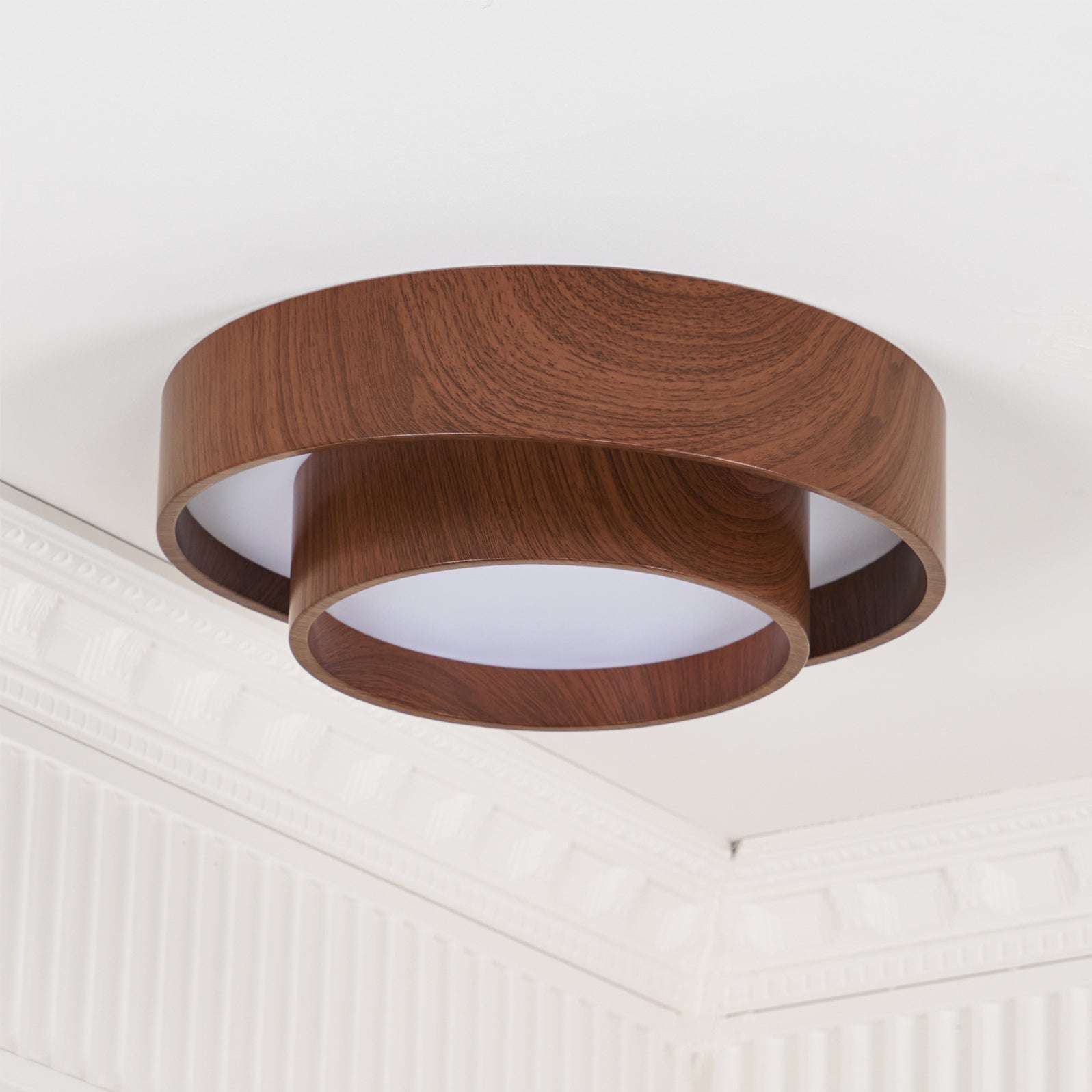 VaakoGlow™ – Moderne LED-Deckenleuchte in edler Walnuss-Optik