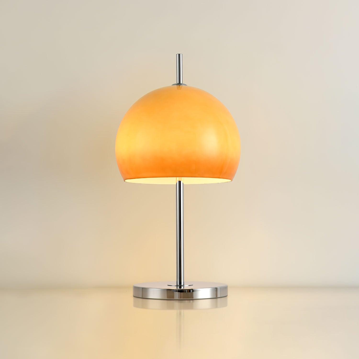 GlowMushroom™ Tischlampe – Bauhaus Design-Leuchte aus Glas mit warmem Amber-Licht