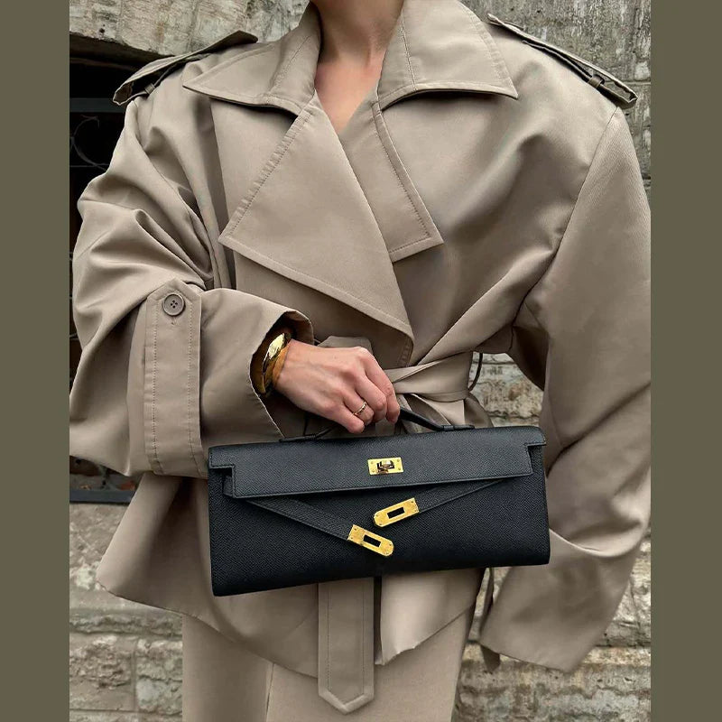 Vintage™ – Kurz-Trenchcoat Damen | Eleganter Look mit Schulterpolstern & Taillendesign