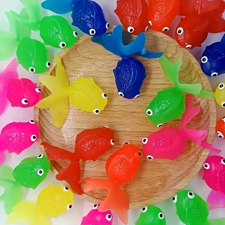 AquaFin™ Schwimmendes Gummifisch-Badespielzeug | 12er Set für Kinder | Bunte Wasser-Spielzeuge für Badewanne & Pool