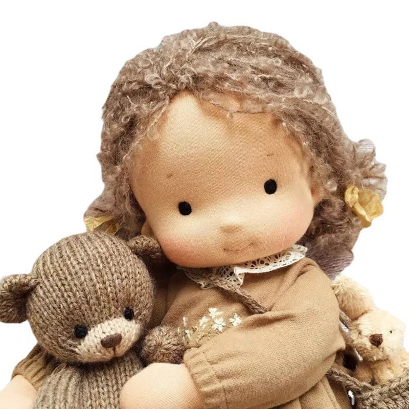 Waldora™ Waldorf Stoffpuppe – Handgefertigt, Naturmaterialien, 30 cm, Kreatives Rollenspiel - Less Goods
