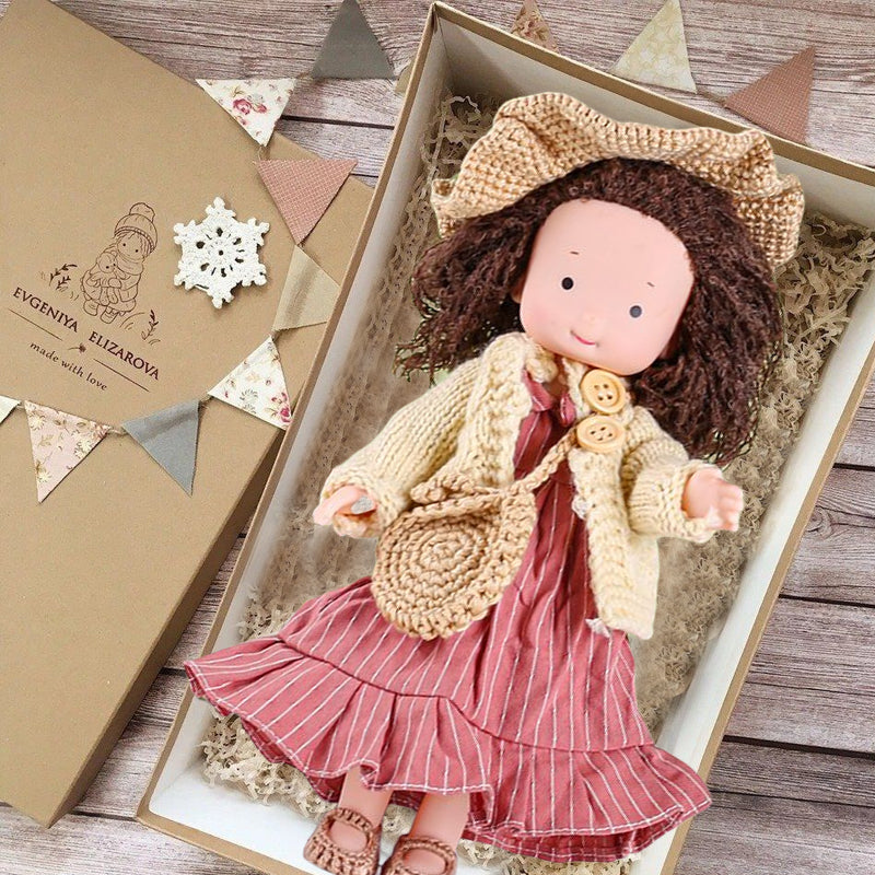 Waldora™ Waldorf Stoffpuppe – Handgefertigt, Naturmaterialien, 30 cm, Kreatives Rollenspiel - Less Goods