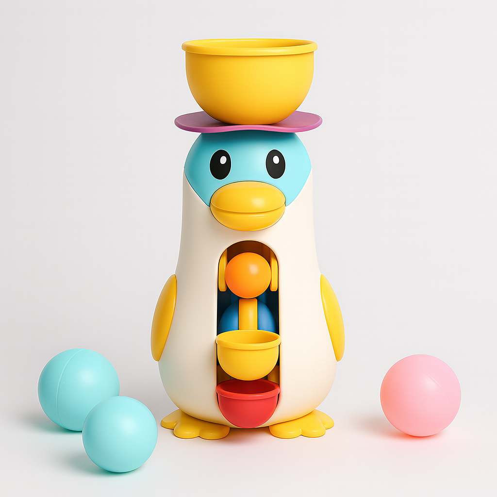 AquaPals™ Pinguin-Wasserfall | Interaktives Badespielzeug & Activity-Station für Kinder