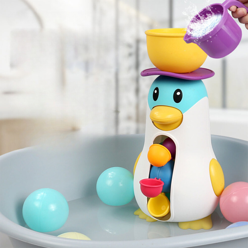 AquaPals™ Pinguin-Wasserfall | Interaktives Badespielzeug & Activity-Station für Kinder