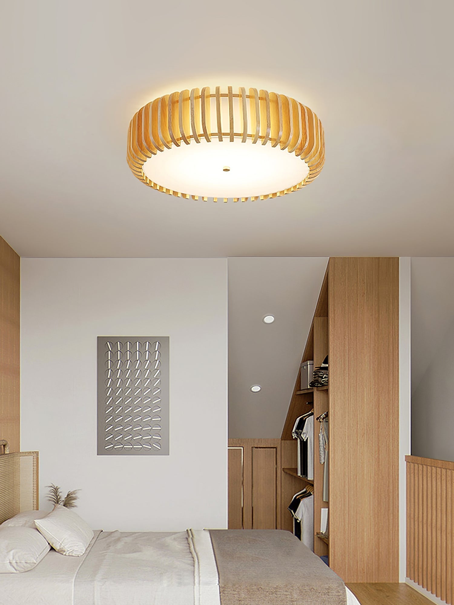 TimberTamburo™ Deckenleuchte – Natürliche Holz-Designlampe mit warmem LED-Licht