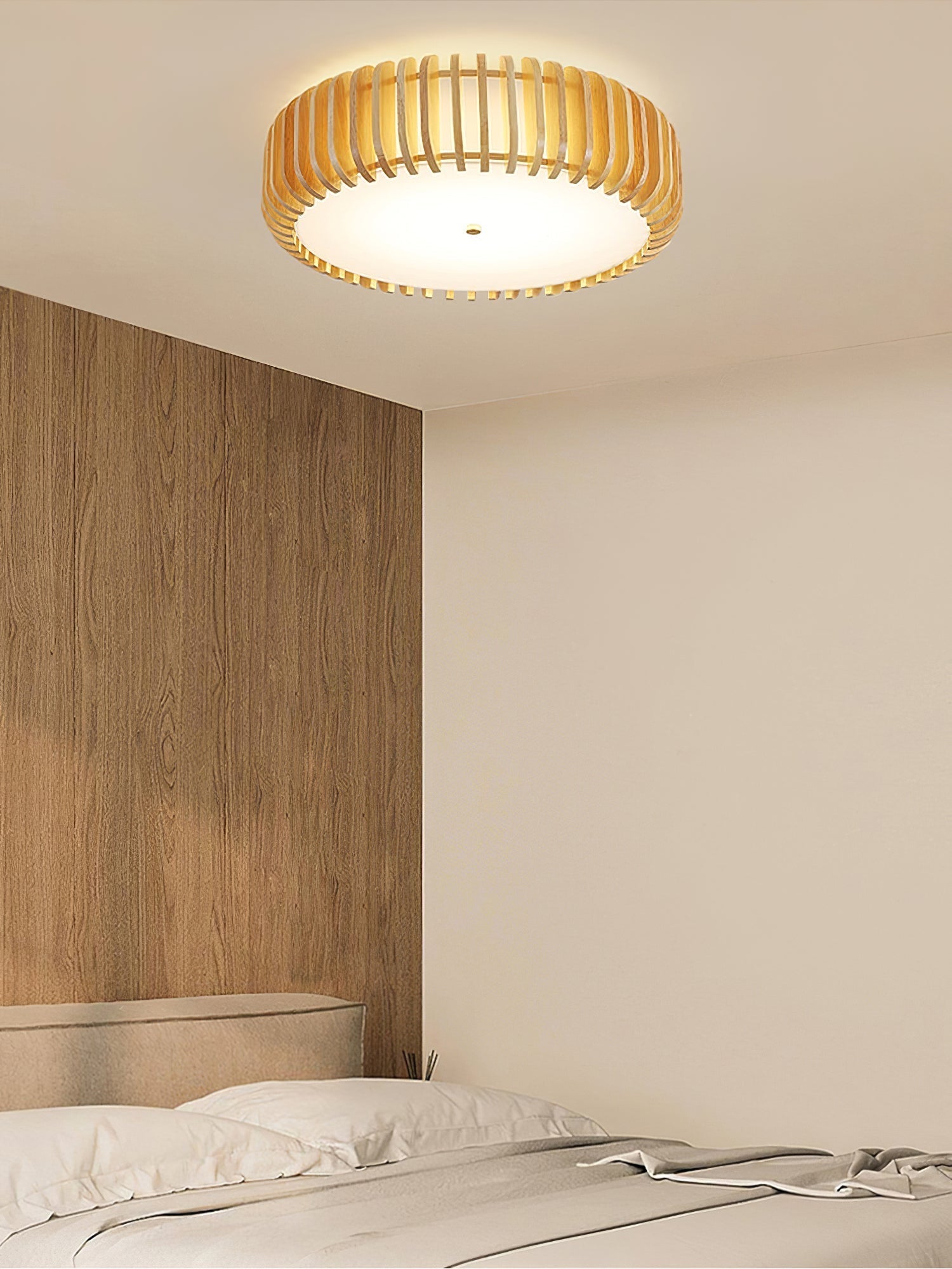 TimberTamburo™ Deckenleuchte – Natürliche Holz-Designlampe mit warmem LED-Licht