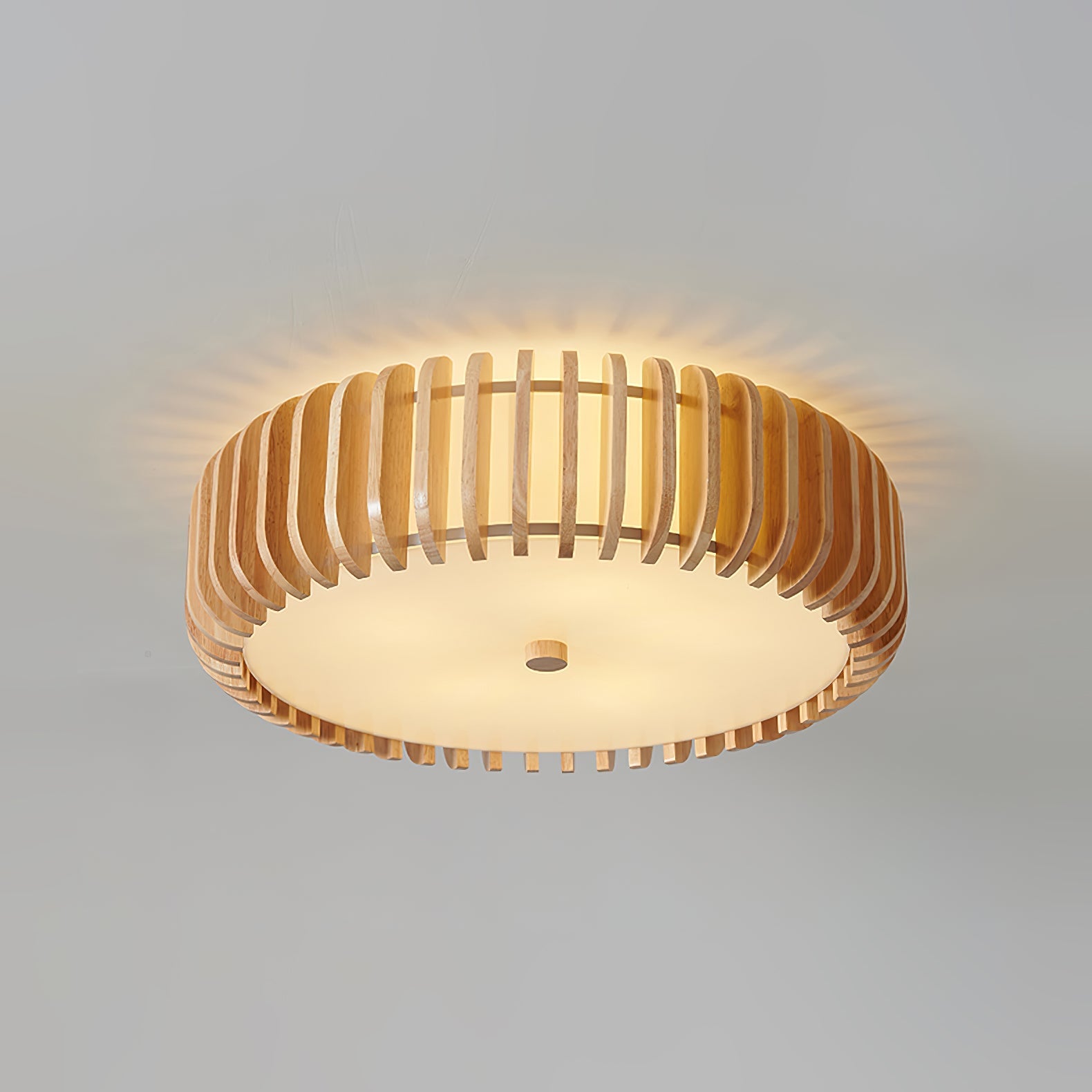 TimberTamburo™ Deckenleuchte – Natürliche Holz-Designlampe mit warmem LED-Licht