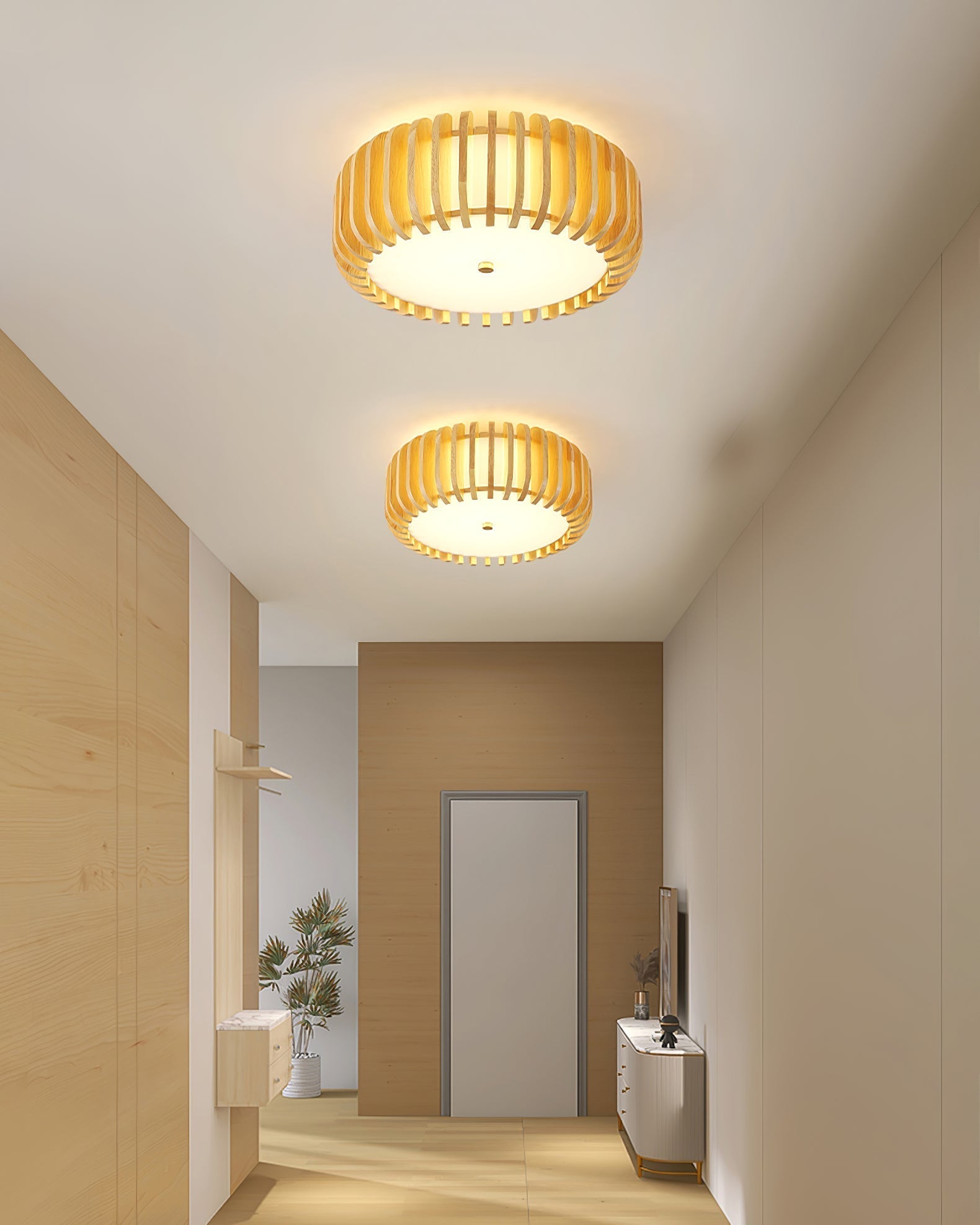 TimberTamburo™ Deckenleuchte – Natürliche Holz-Designlampe mit warmem LED-Licht