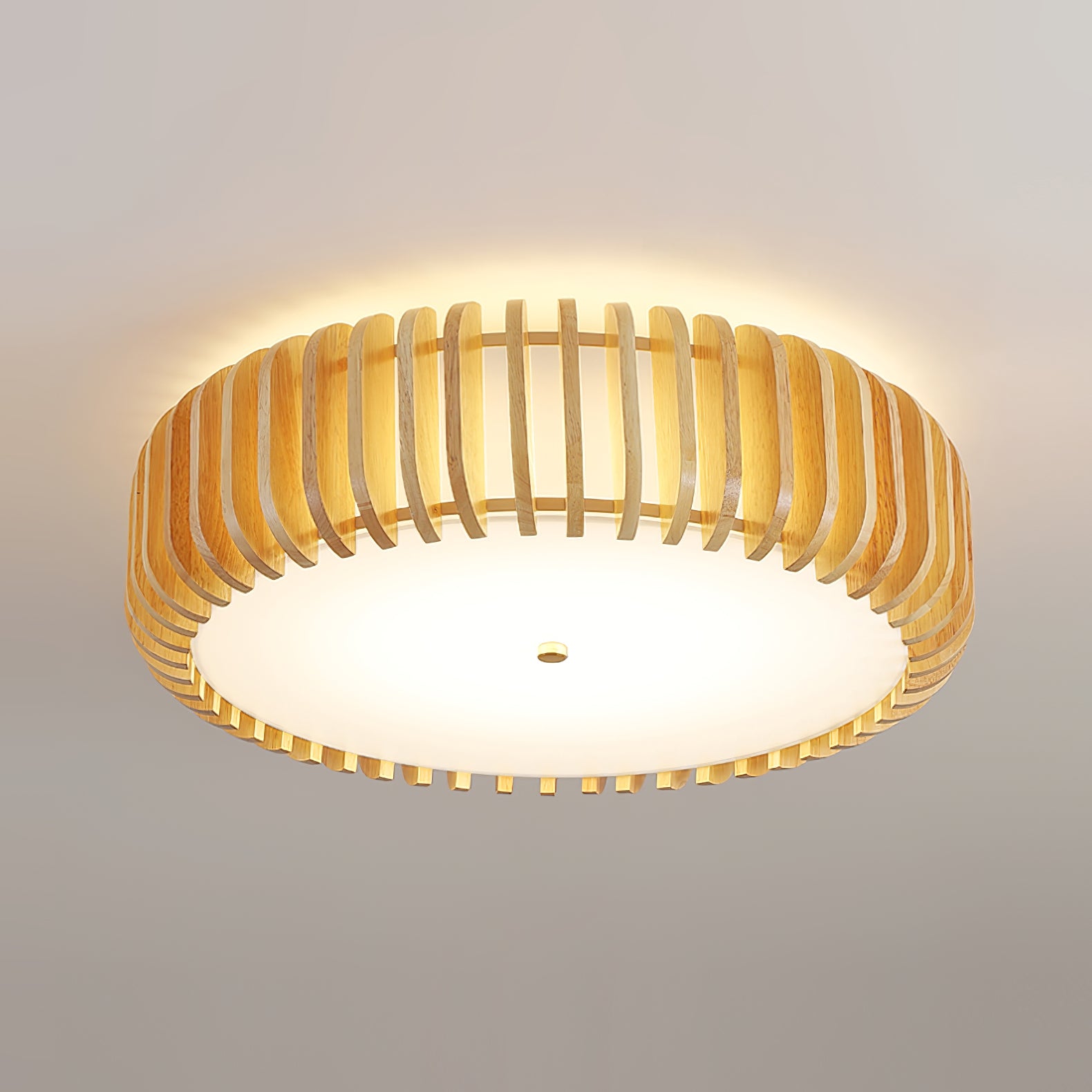TimberTamburo™ Deckenleuchte – Natürliche Holz-Designlampe mit warmem LED-Licht