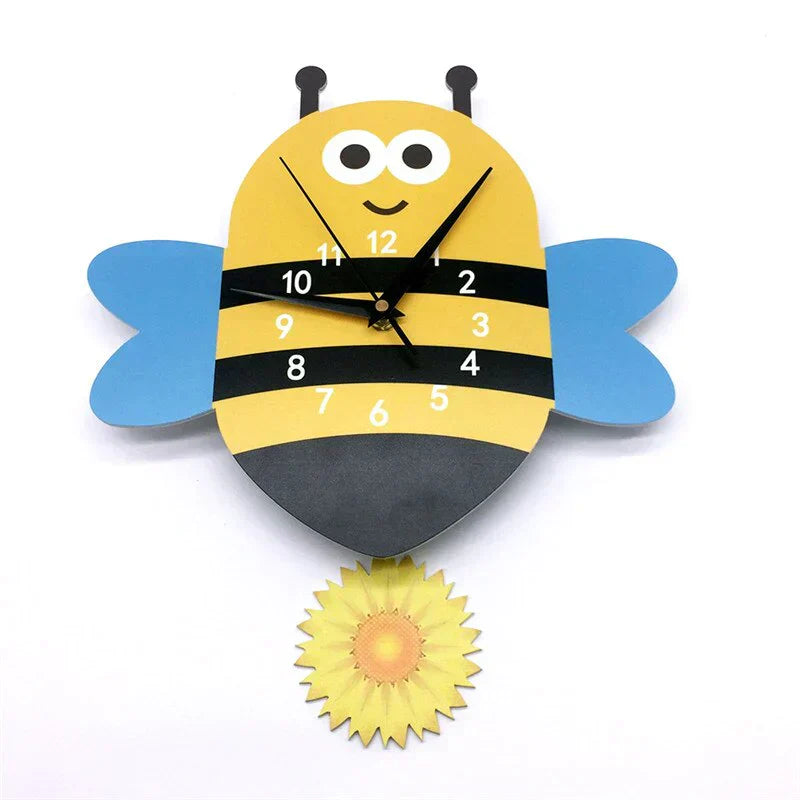 ZooClock™ – Kinder Pendeluhr mit Tierdesign, Lernuhr für Kinderzimmer, 30 cm