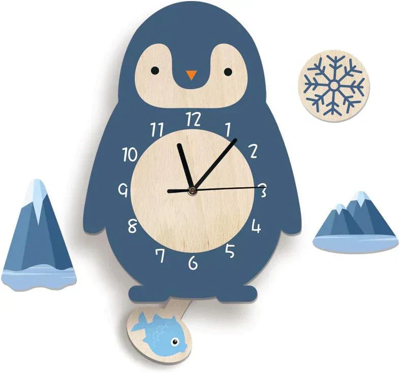ZooClock™ – Kinder Pendeluhr mit Tierdesign, Lernuhr für Kinderzimmer, 30 cm