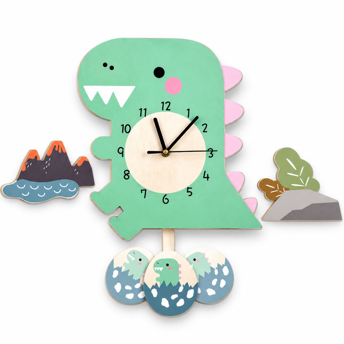 ZooClock™ – Kinder Pendeluhr mit Tierdesign, Lernuhr für Kinderzimmer, 30 cm