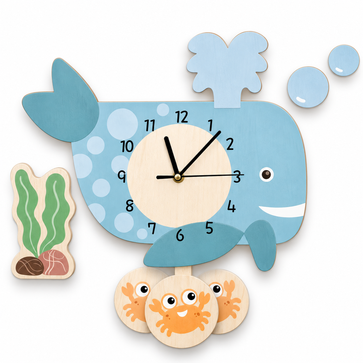 ZooClock™ – Kinder Pendeluhr mit Tierdesign, Lernuhr für Kinderzimmer, 30 cm