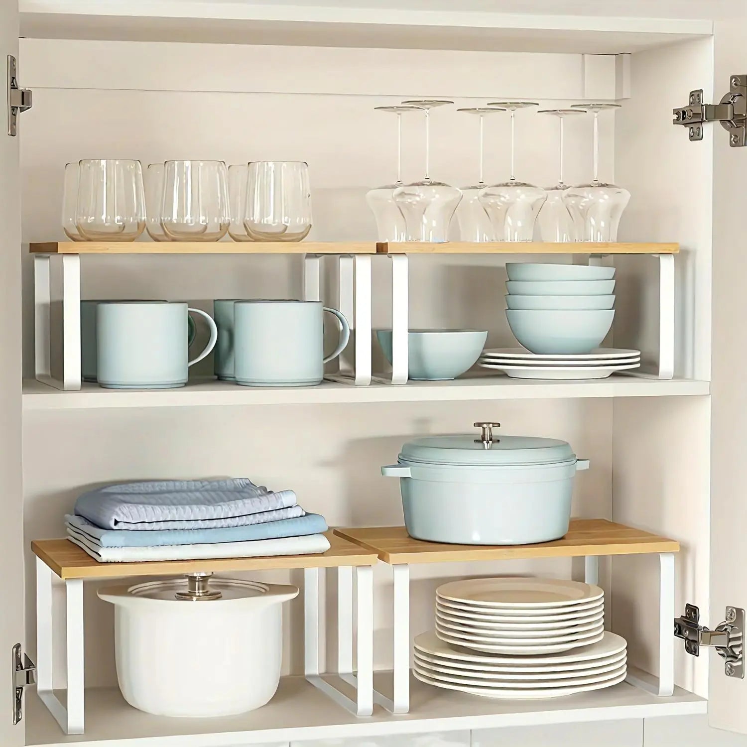 SpiceTidy™ – 2er Set stapelbare Küchenregale | Ordnung & mehr Stauraum für deine Küche