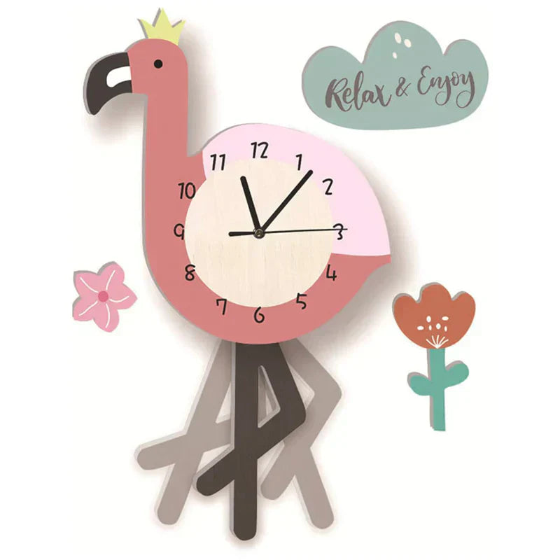 ZooClock™ – Kinder Pendeluhr mit Tierdesign, Lernuhr für Kinderzimmer, 30 cm