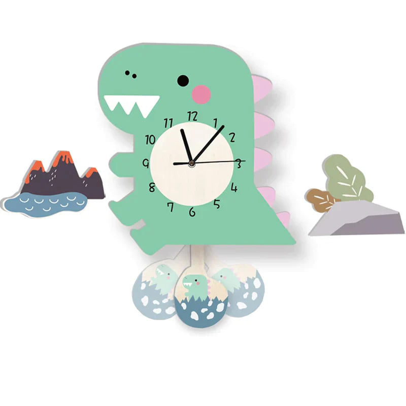 ZooClock™ – Kinder Pendeluhr mit Tierdesign, Lernuhr für Kinderzimmer, 30 cm