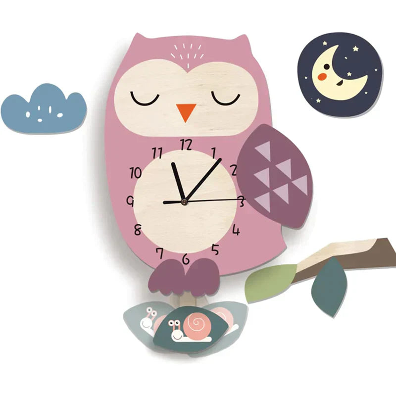 ZooClock™ – Kinder Pendeluhr mit Tierdesign, Lernuhr für Kinderzimmer, 30 cm