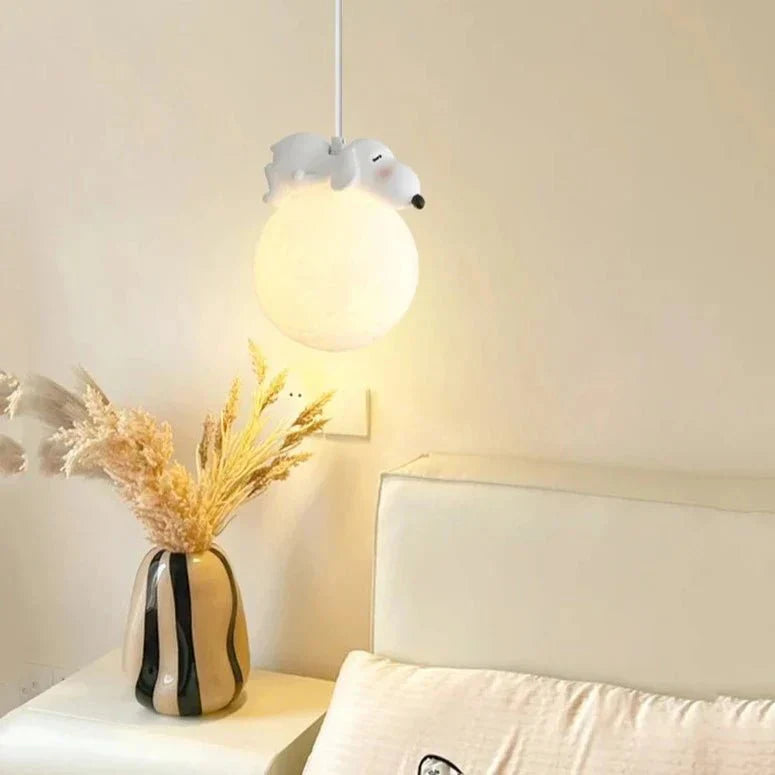 LunarBeam™ Kinderzimmer Pendelleuchte – Mondlampe mit schlafendem Tier & LED-Licht