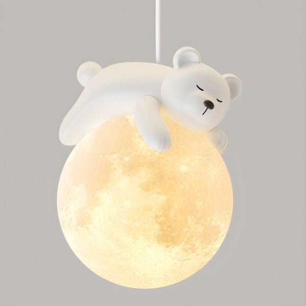LunarBeam™ Kinderzimmer Pendelleuchte – Mondlampe mit schlafendem Tier & LED-Licht
