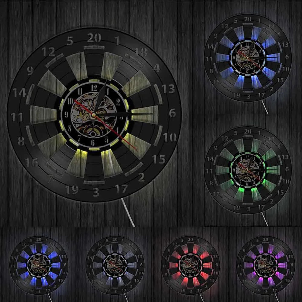 DartTime™ – Kreative Vinyl-Wanduhr im Dartscheiben-Design für Spielzimmer & Wohnräume