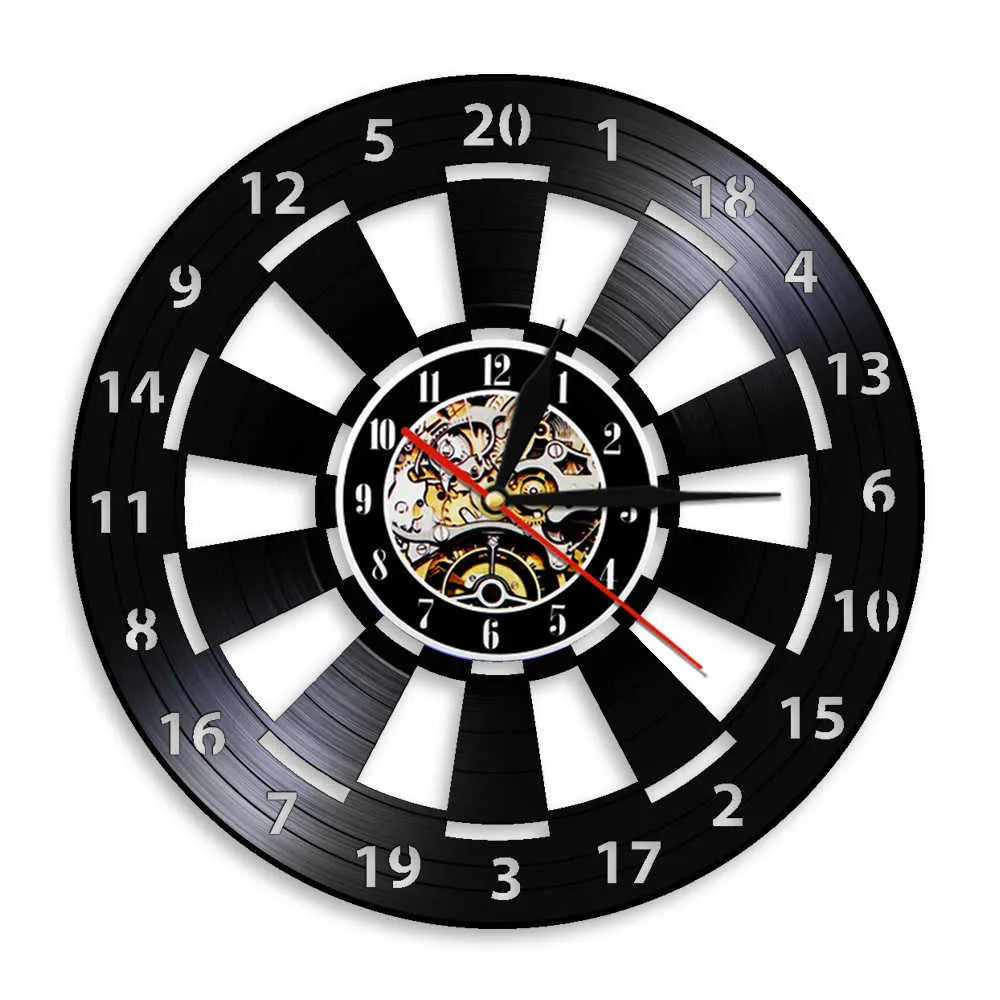 DartTime™ – Kreative Vinyl-Wanduhr im Dartscheiben-Design für Spielzimmer & Wohnräume