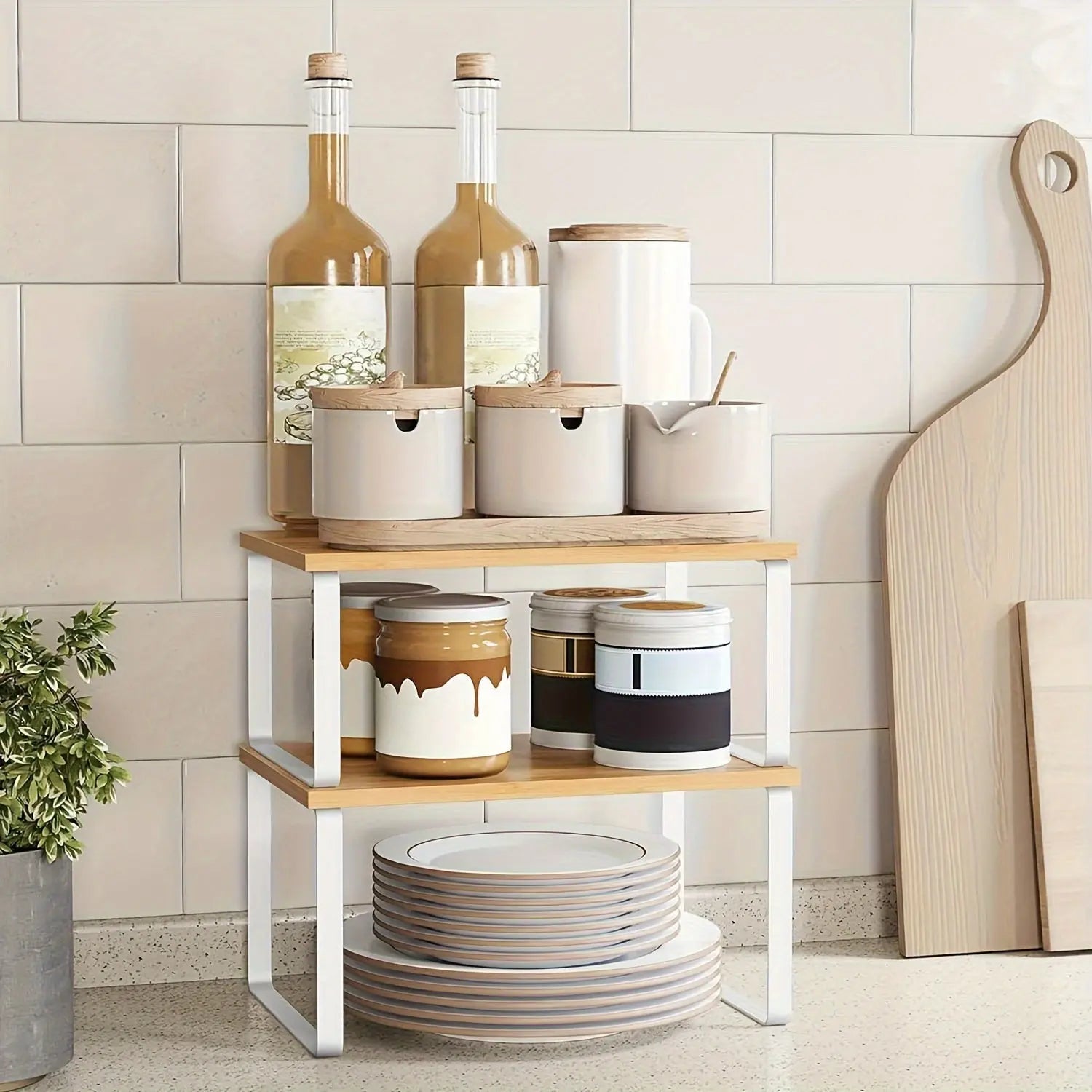 SpiceTidy™ – 2er Set stapelbare Küchenregale | Ordnung & mehr Stauraum für deine Küche