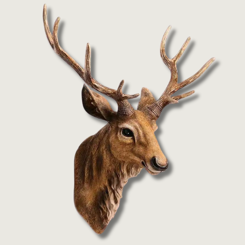 RoyalAntler™ Hirschkopf Wanddeko – Resin Hirsch Kopf 40×45 cm, moderne Wanddekoration, handgefertigt