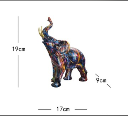 EleGance™ Abstrakter Elefant – Künstlerische Deko Figur, Resin Skulptur, bunt, handgefertigt, 20 cm