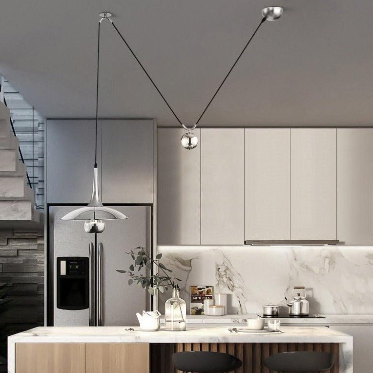 ChromeLuxe™ Pendelleuchte – Moderne Hängelampe mit Chrom-Finish für stilvolle Räume