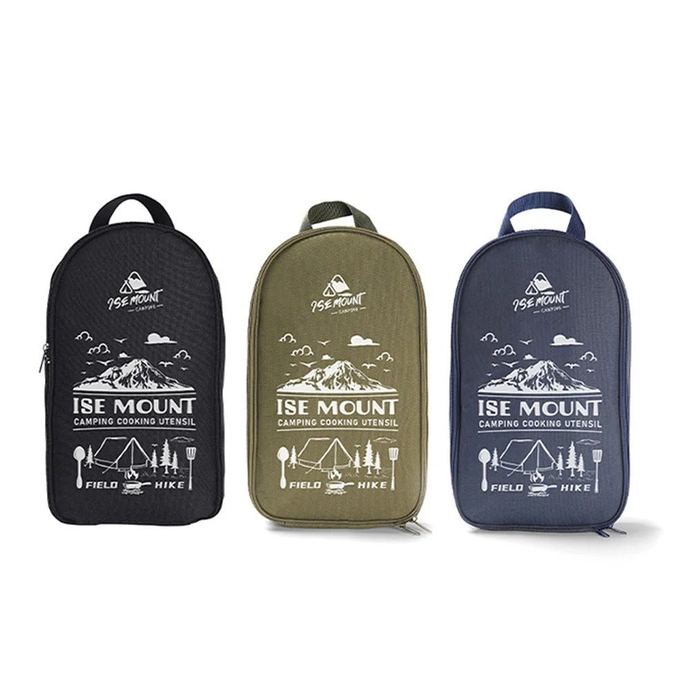 9 - teiliges Camping Kochset – Tragbares Edelstahl Campinggeschirr Set mit Besteck & Tasche - Less Goods