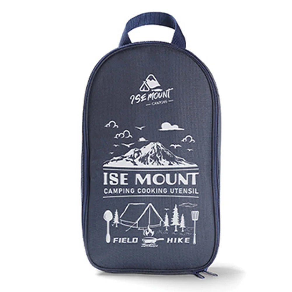 9 - teiliges Camping Kochset – Tragbares Edelstahl Campinggeschirr Set mit Besteck & Tasche - Less Goods