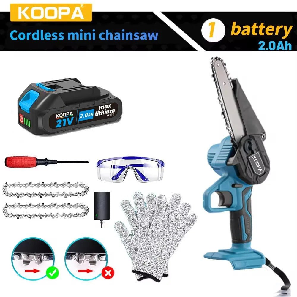21V Mini Akku - Kettensäge – 15 cm Motorsäge für Makita 18V Akku – Handliche, leistungsstarke Kettensäge mit 550W Motor - Less Goods