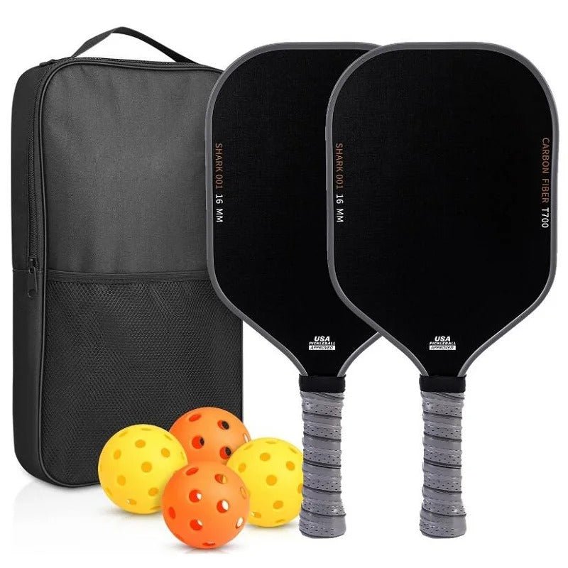 Pickleball Schläger T700 Carbon – 16 mm Premium - Carbonfaser mit Frosted Surface für mehr Spin, Kontrolle & Power – Rutschfester Griff - Less Goods